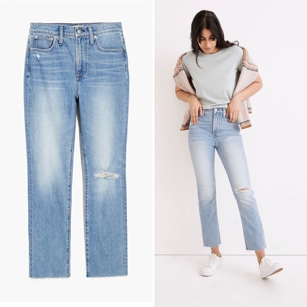 Madewell New Curvy Perfect Vintage Jean Jeans in Coney Wash Destroyed Edition 23